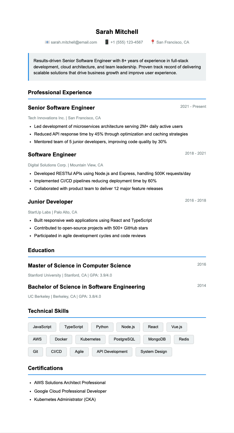 Legal contract resume